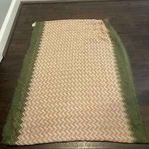 Charming Charlie Green and Pink Zigzag Scarf